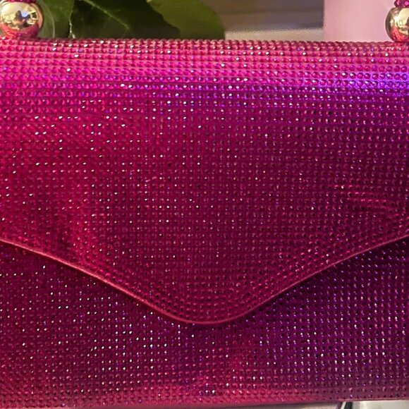 NWT Hot Pink Rhinestone Evening Purse - Picture 2 of 6